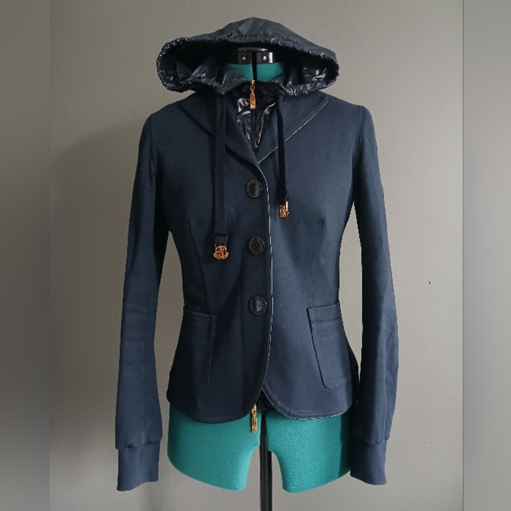 Moncler Navy Blazer 2 In 1 With Removable Vest Size S - Picture 2 of 16